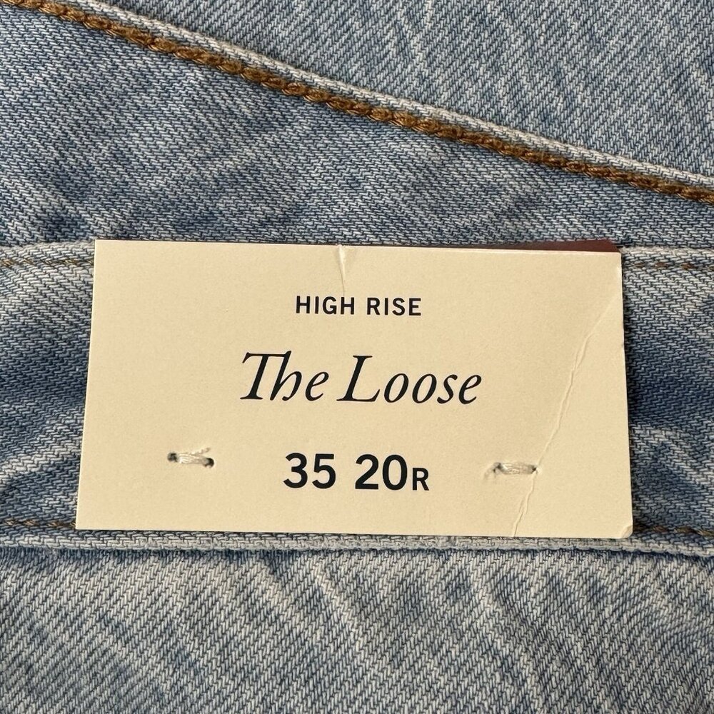 Abercrombie Fitch The Loose Jeans Women 35/20R High Rise Distressed Light Wash - Picture 4 of 12